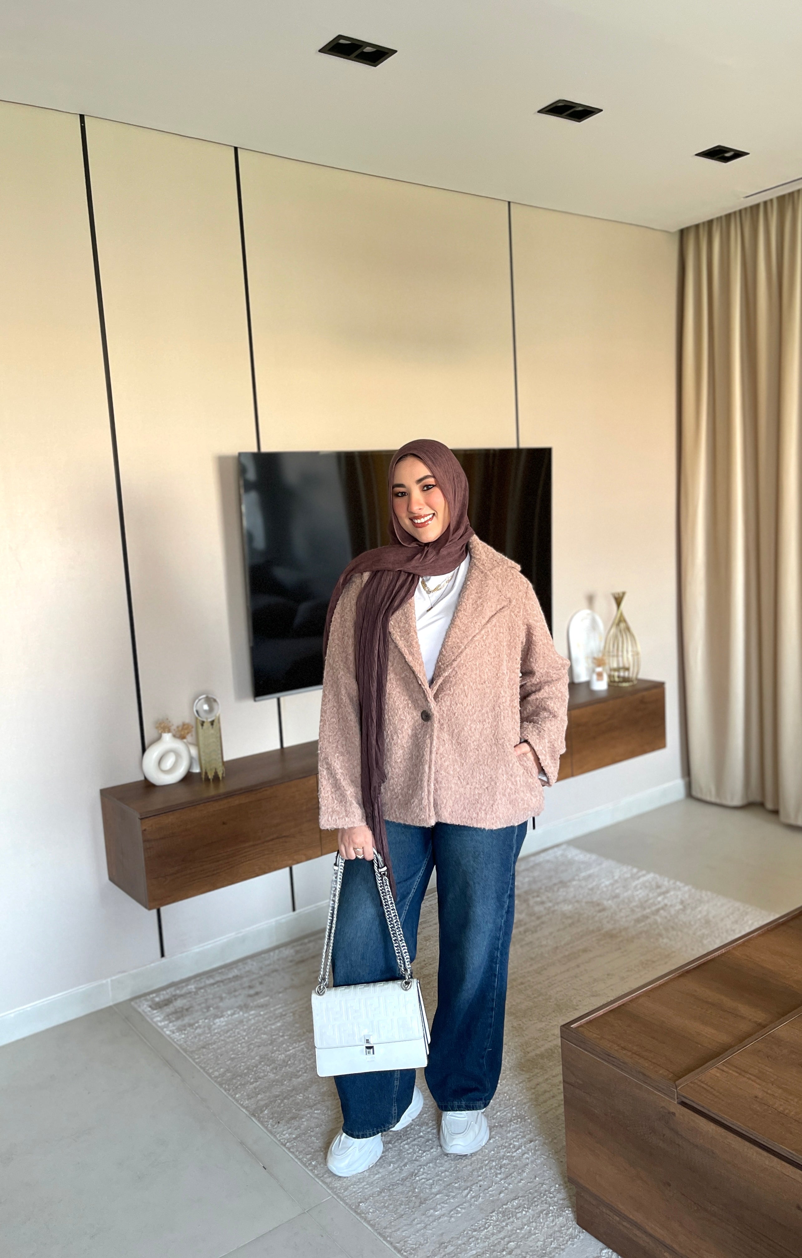 Wool Blend Jacket - Cafee