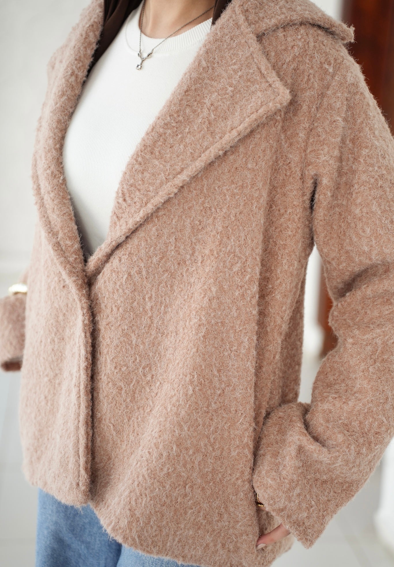 Wool Blend Jacket - Cafee