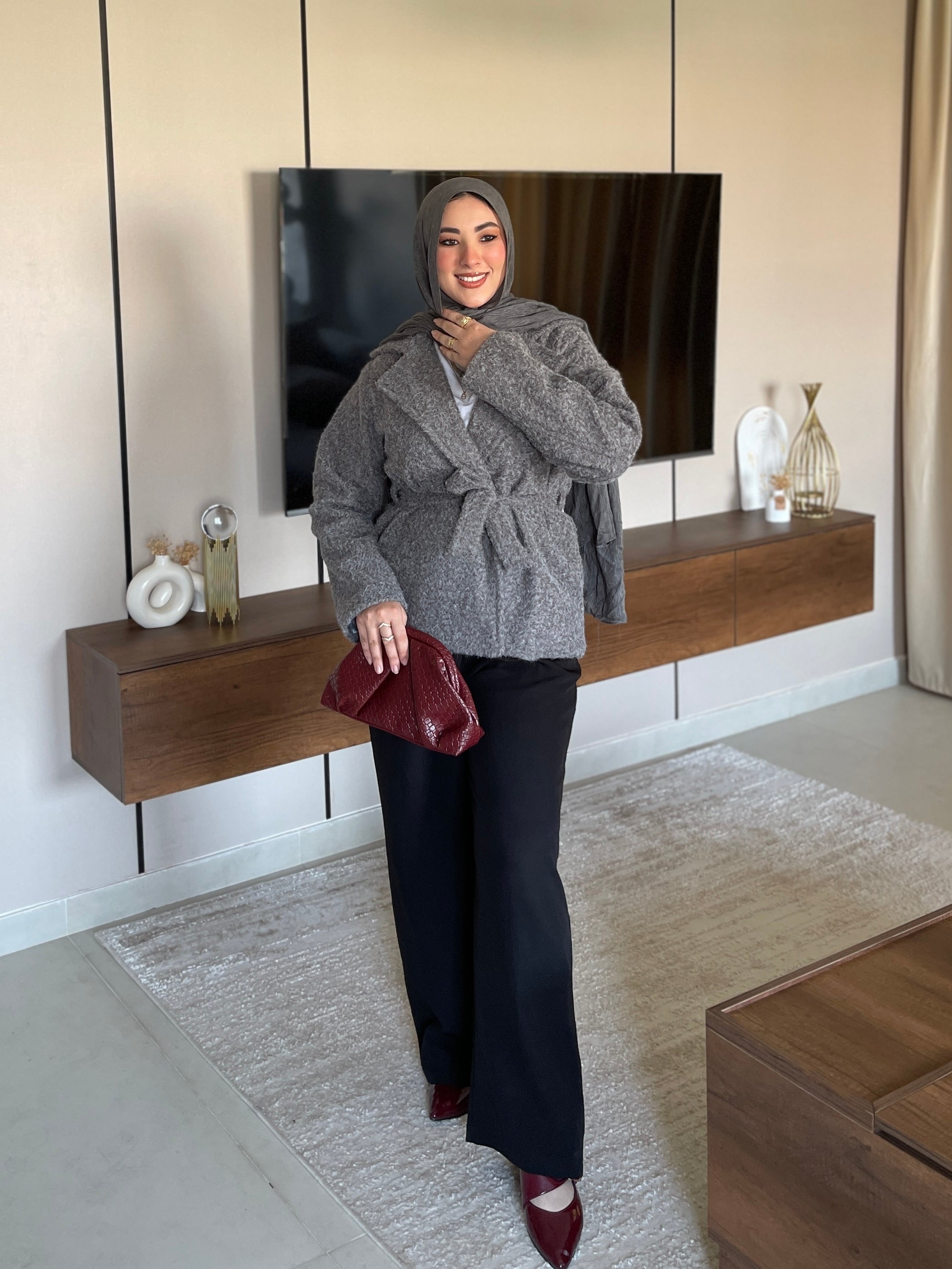 Wool Blend Jacket - Dark Gray