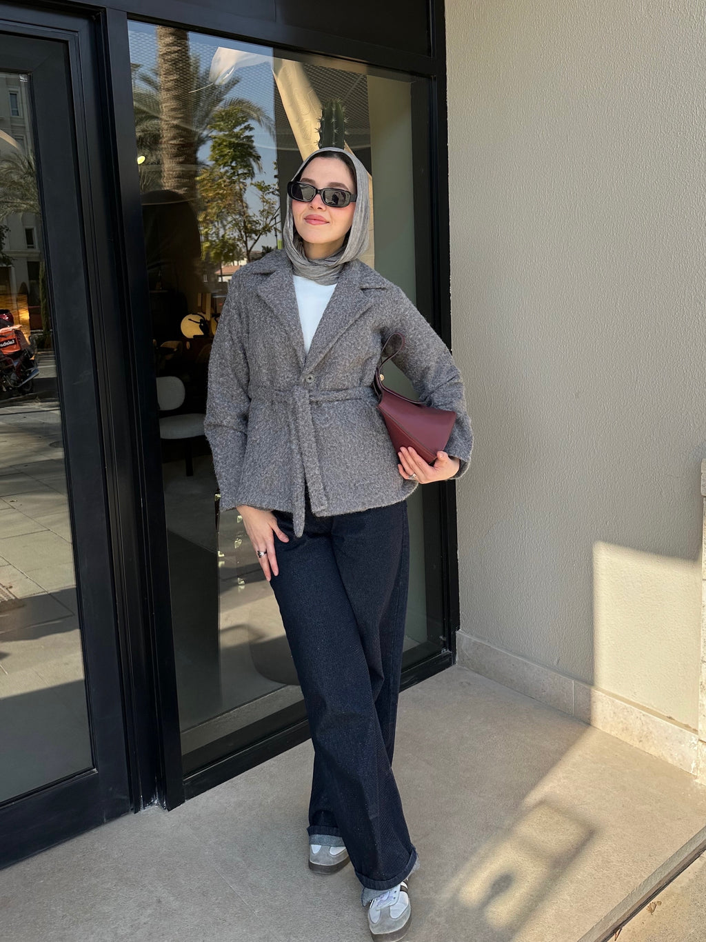 Wool Blend Jacket - Dark Gray