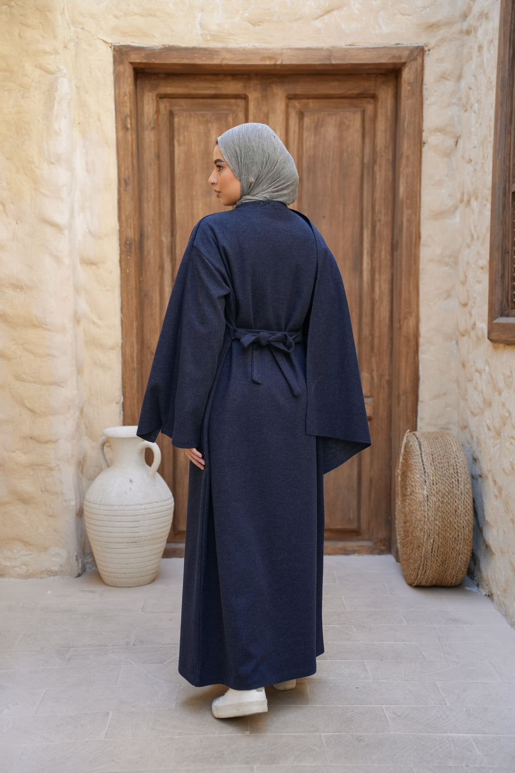 Cozy Cape Dress - Navy