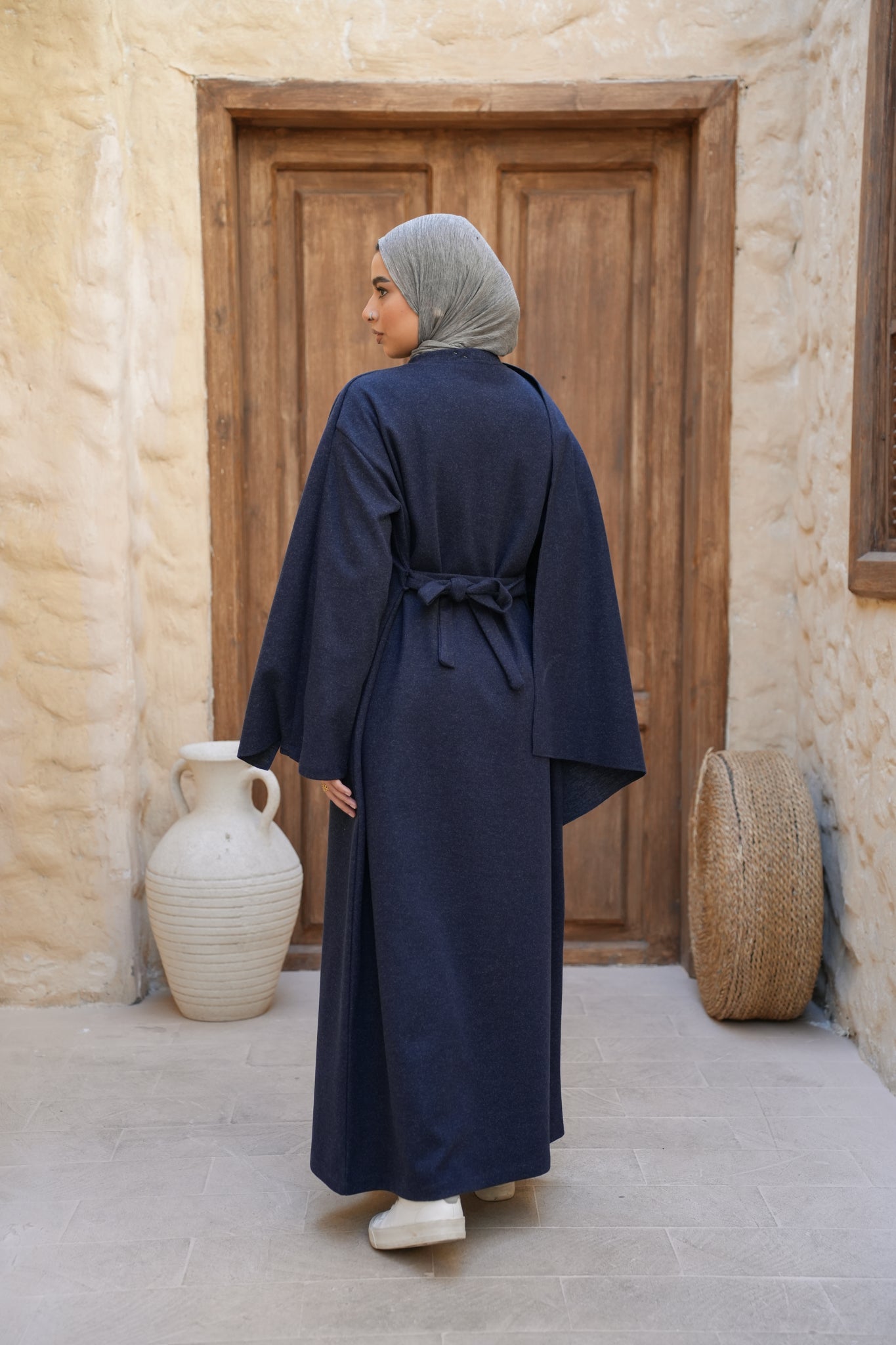 Cozy Cape Dress - Navy