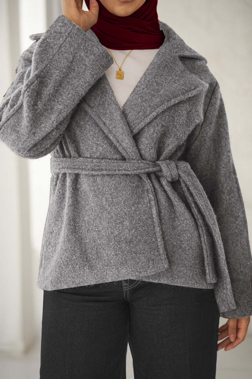 Wool Blend Jacket - Dark Gray